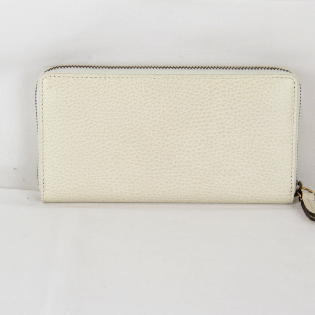 Gucci White Leather Long Wallet (Bi-Fold) (Pre-Owned)