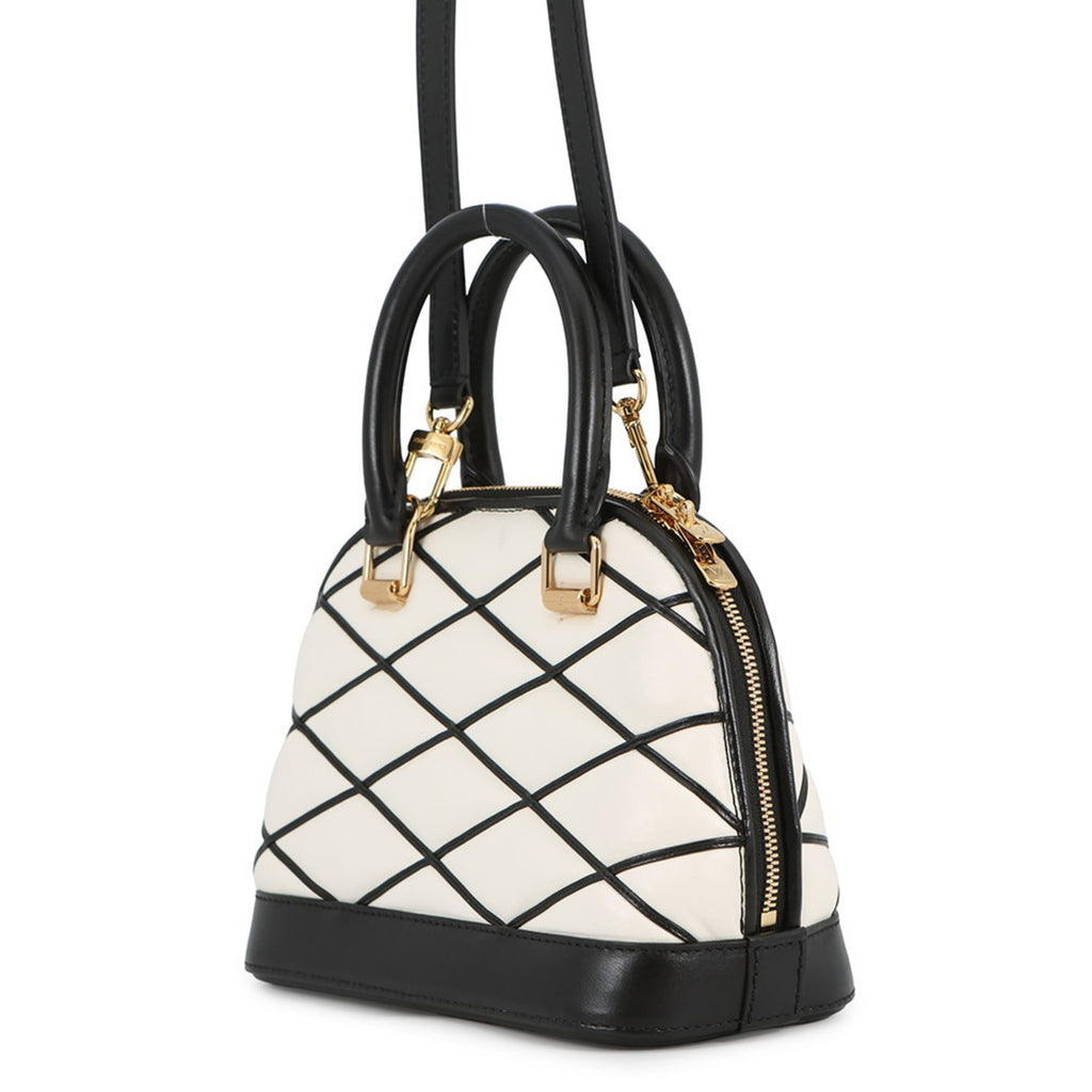 Louis Vuitton Black Noir White Leather Handbag Shoulder Bag