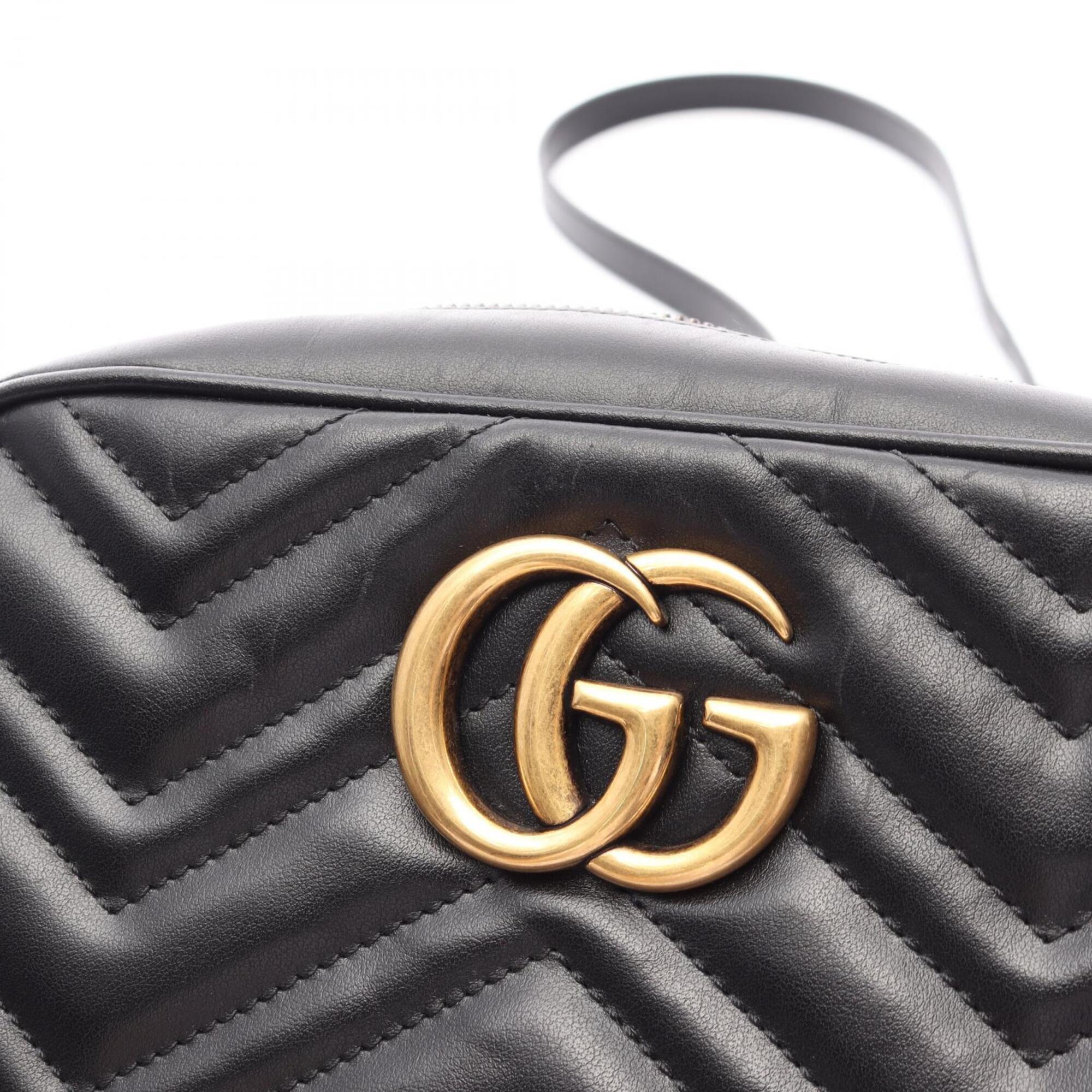 Gucci Black Leather Handbag Shoulder Bag (Pre-Owned)