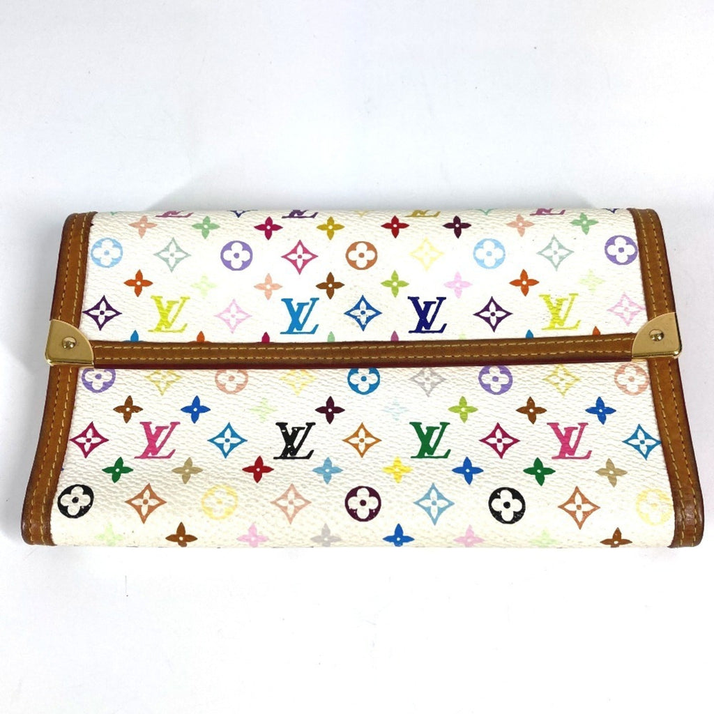 Louis Vuitton Blanc White Monogram Multicolore Wallet (Tri-Fold)