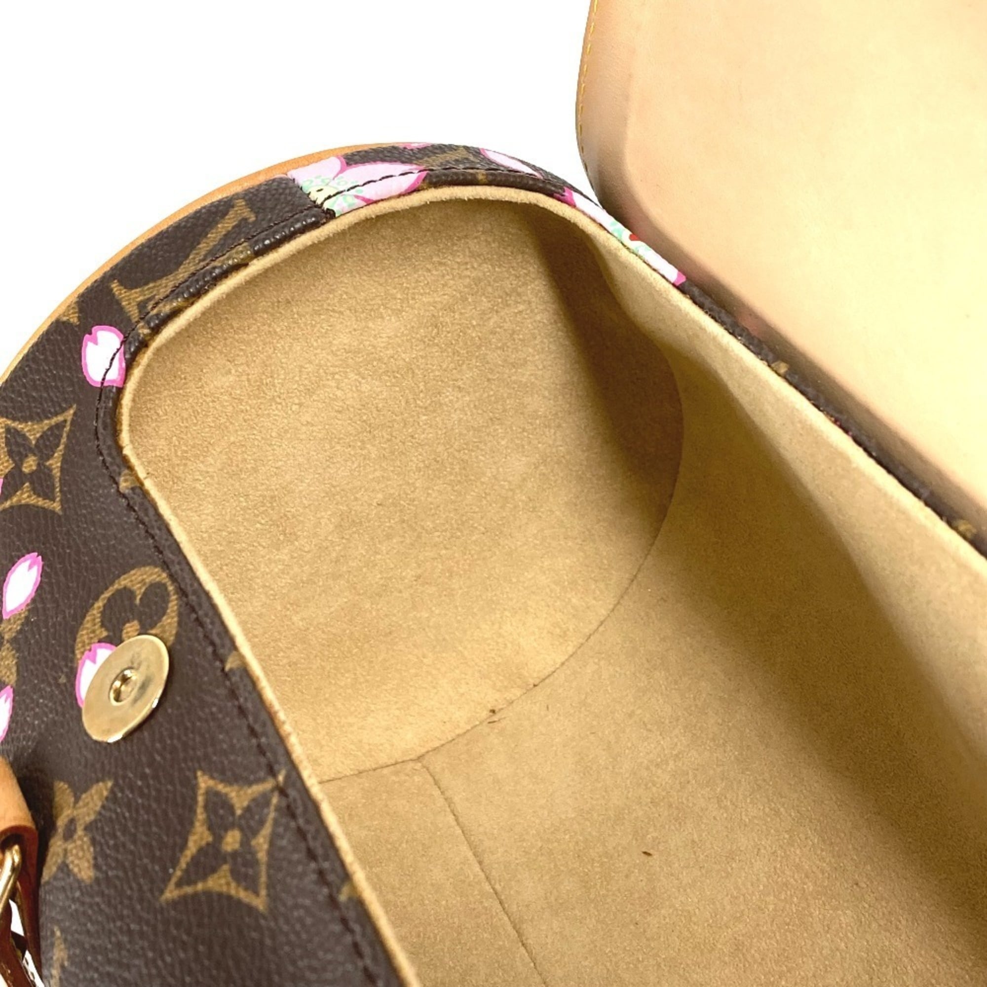 Louis Vuitton Brown Pink Monogram Cherry Blossom Handbag Shoulder Bag Tote Bag
