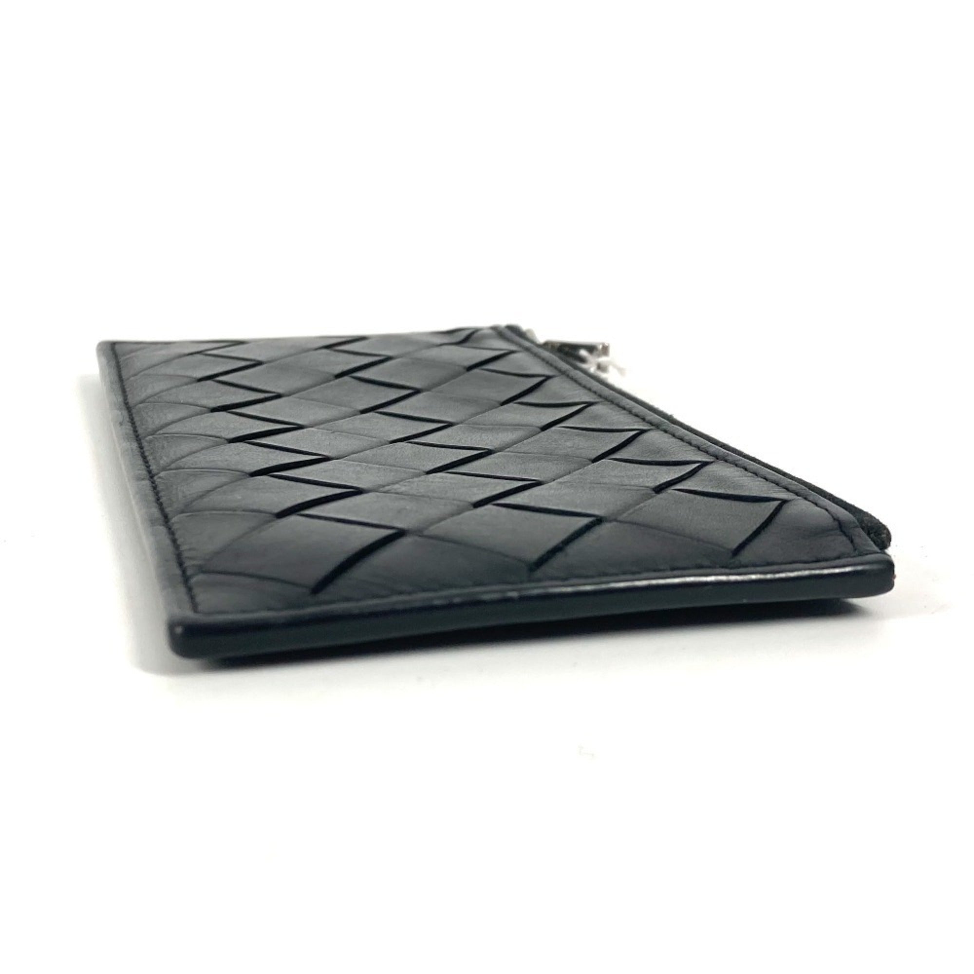 Bottega Veneta Intrecciato Black Leather Coin Purse/Coin Case
