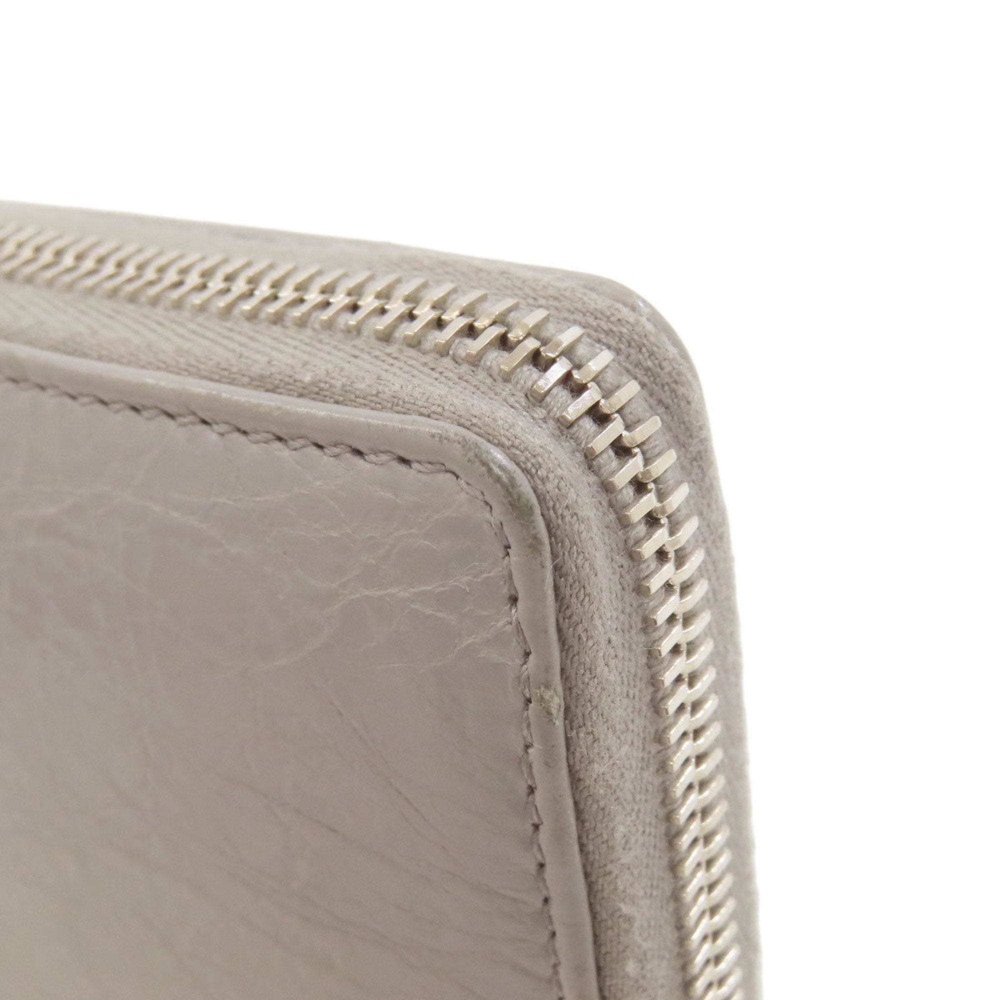 Balenciaga Gray Leather Long Wallet (Bi-Fold)