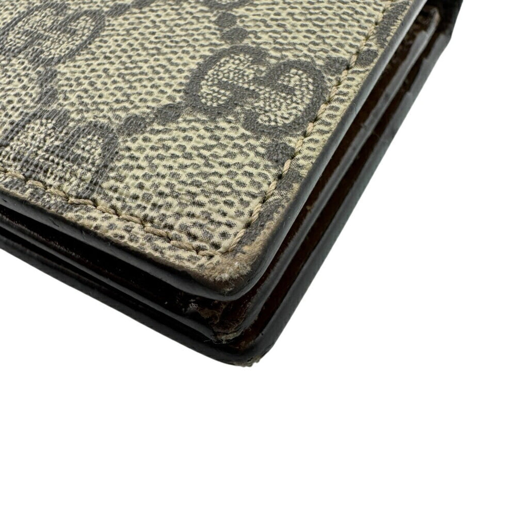 Gucci Gg Supreme Brown Red Color Gg Supreme Wallet (Bi-Fold) (Pre-Owned)