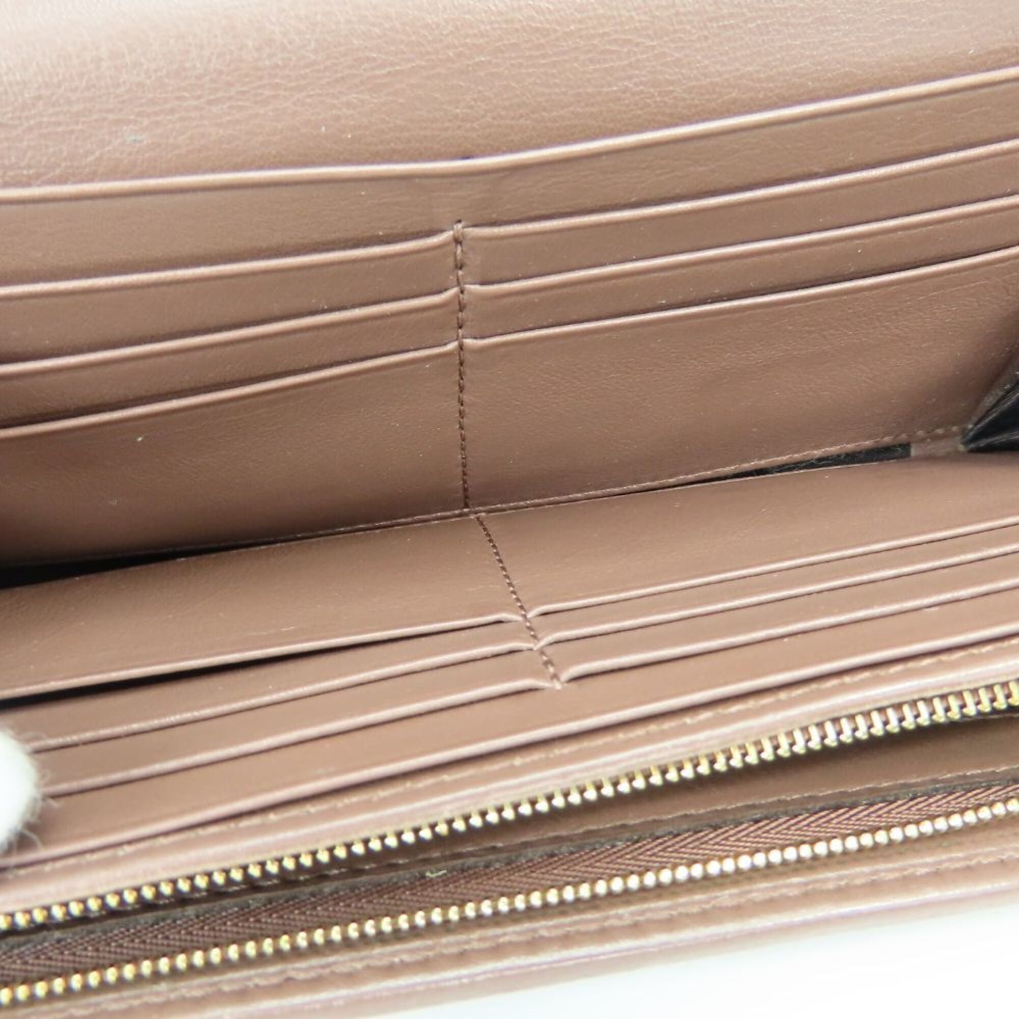 Gucci Brown Leather Long Wallet (Bi-Fold) (Pre-Owned)