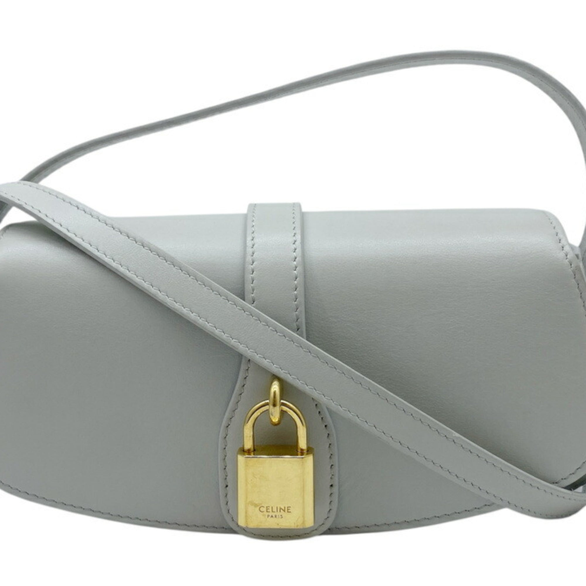 Celine Light Gray Leather Handbag