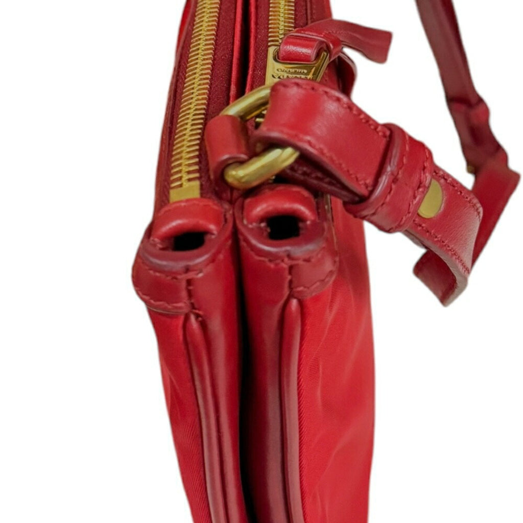 Prada Red Color Nylon Shoulder Bag