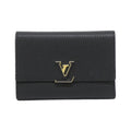 Louis Vuitton Black Hot Pink Leather Middle Wallet (Tri-Fold)