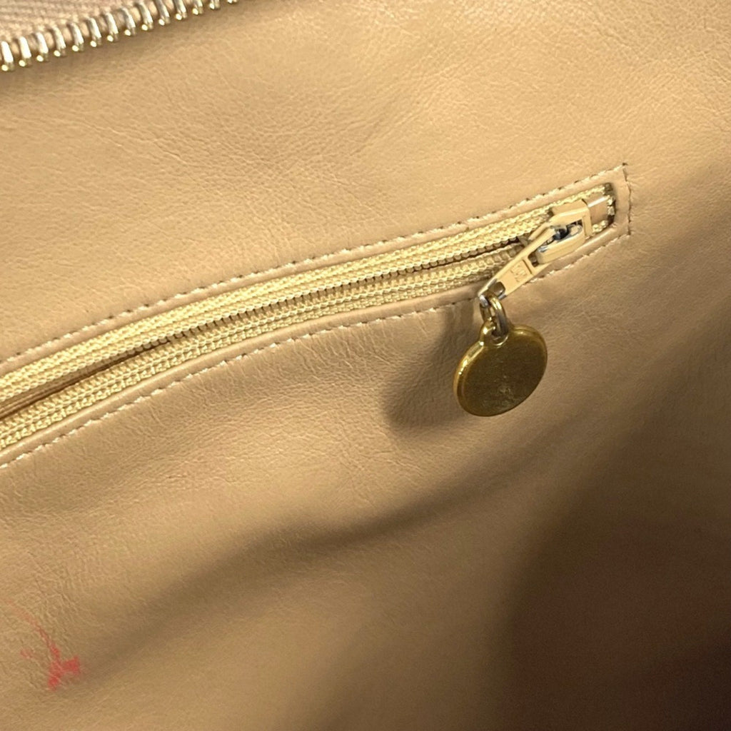 Chanel Beige Grained Calfskin Shoulder Bag Tote Bag