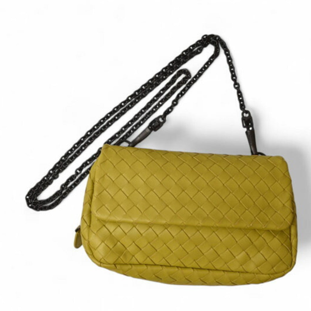 Bottega Veneta Mustard Leather Clutch Bag Shoulder Bag