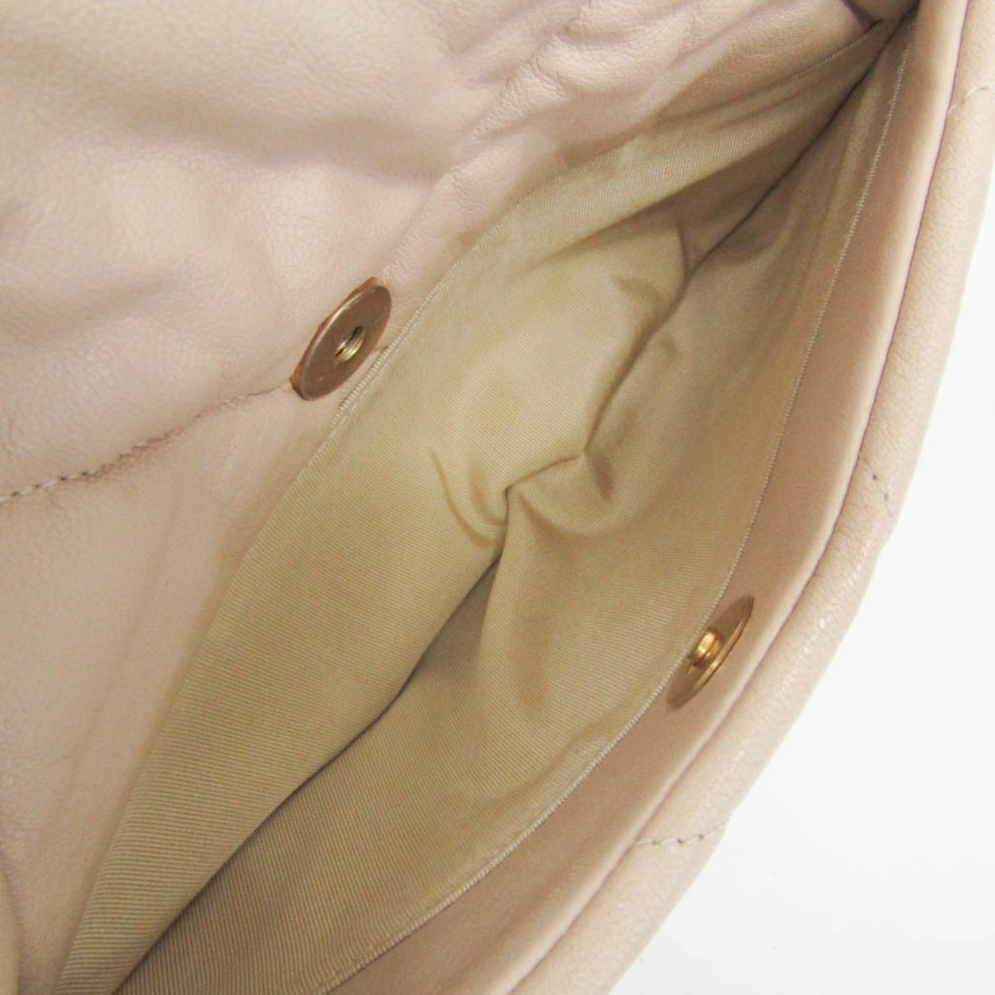 Chanel Light Beige Leather Shoulder Bag
