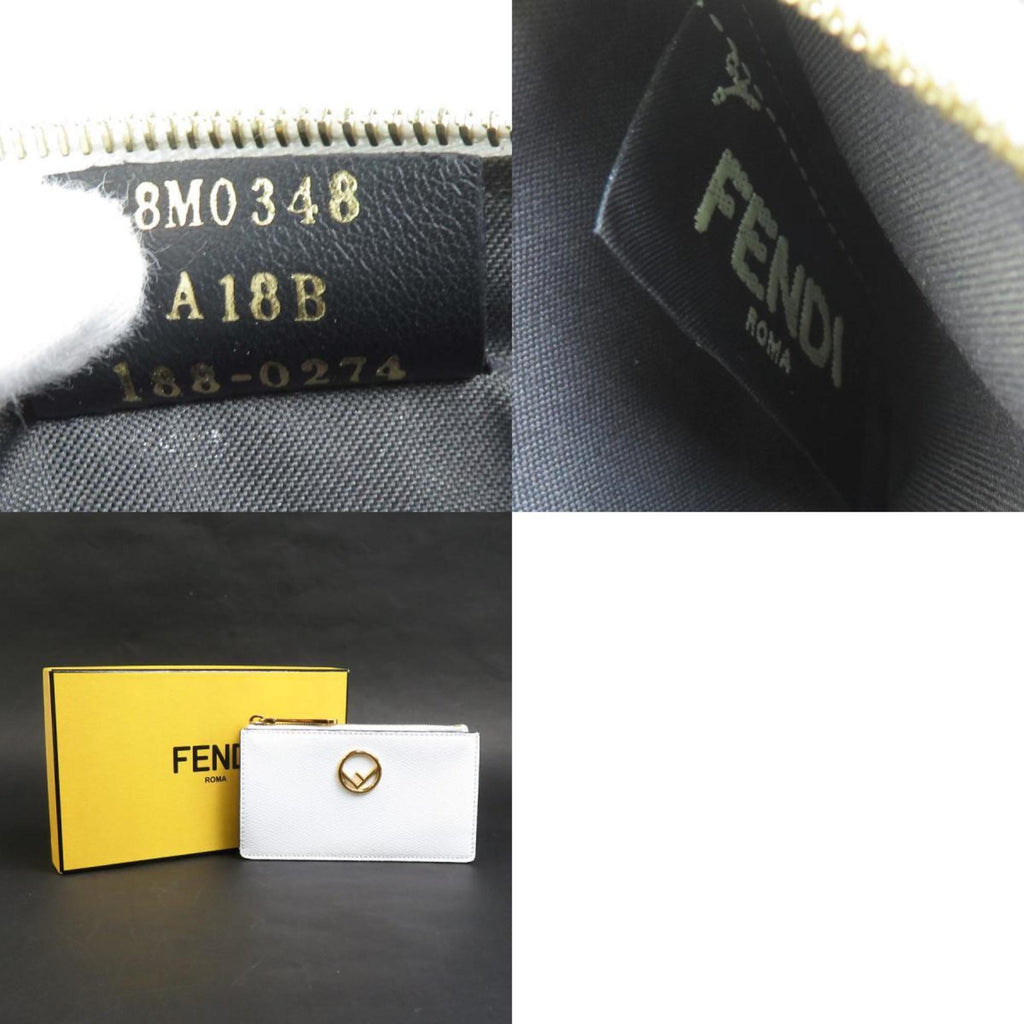 Fendi White Leather Coin Purse/Coin Case