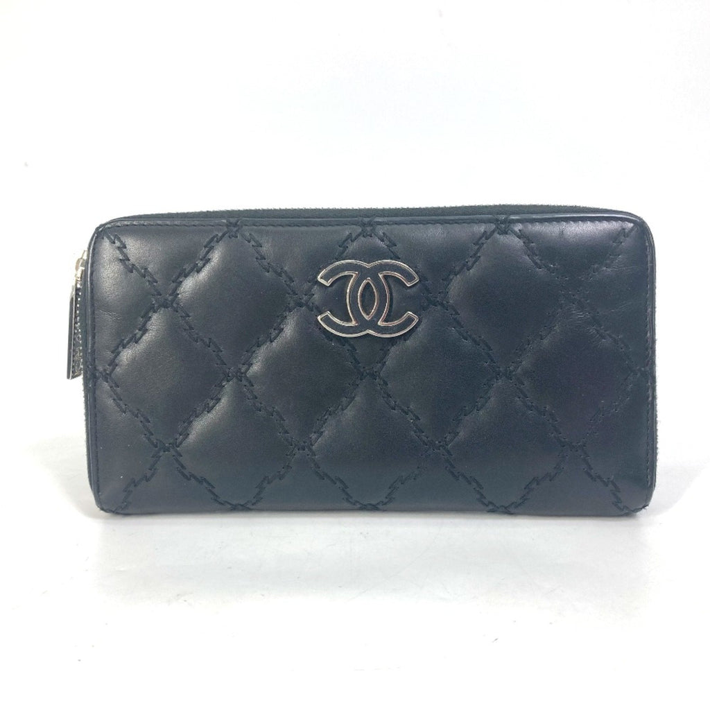 Chanel Black Leather Long Wallet (Bi-Fold)