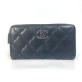 Chanel Black Leather Long Wallet (Bi-Fold)