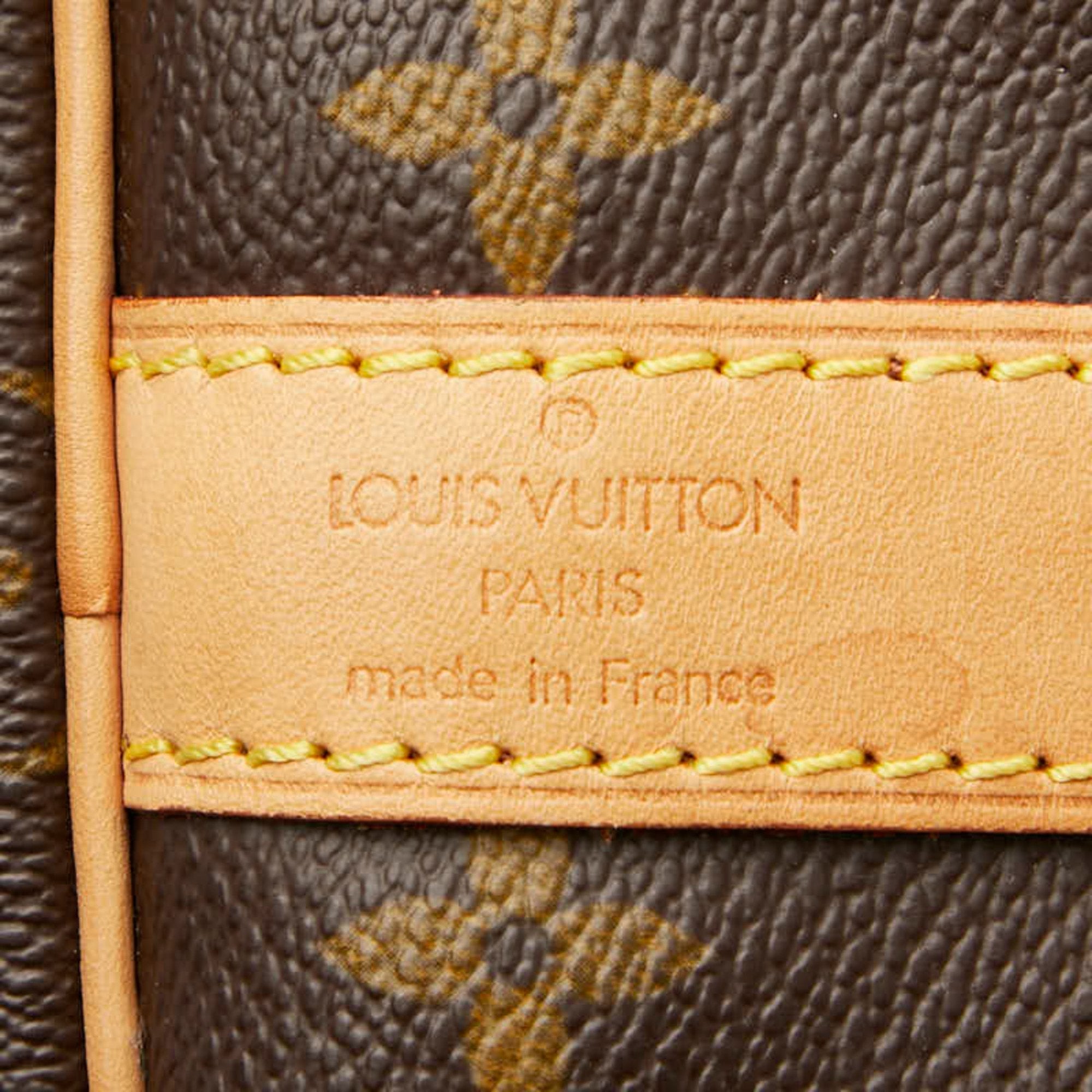 Louis Vuitton Brown Pvc Leather Boston Bag Shoulder Bag
