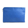 Bottega Veneta Blue Leather Clutch Bag