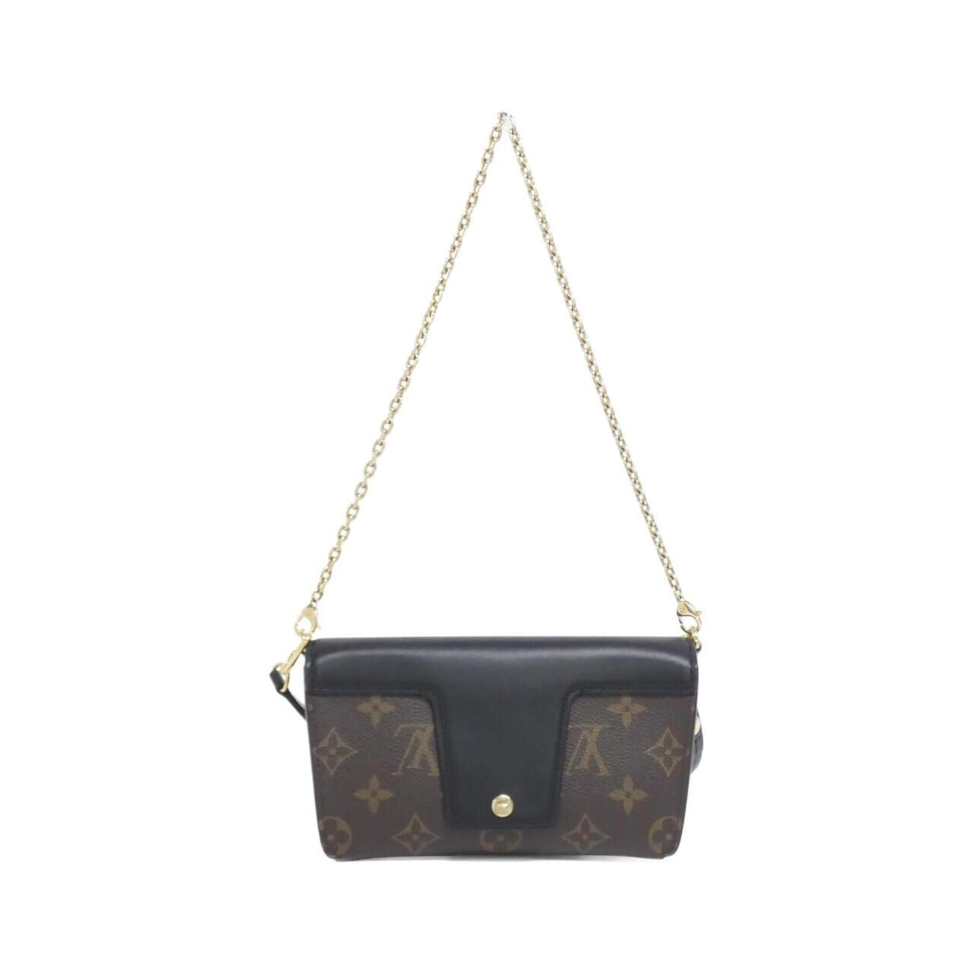 Louis Vuitton Black Marron Coated Canvas Leather Shoulder Bag