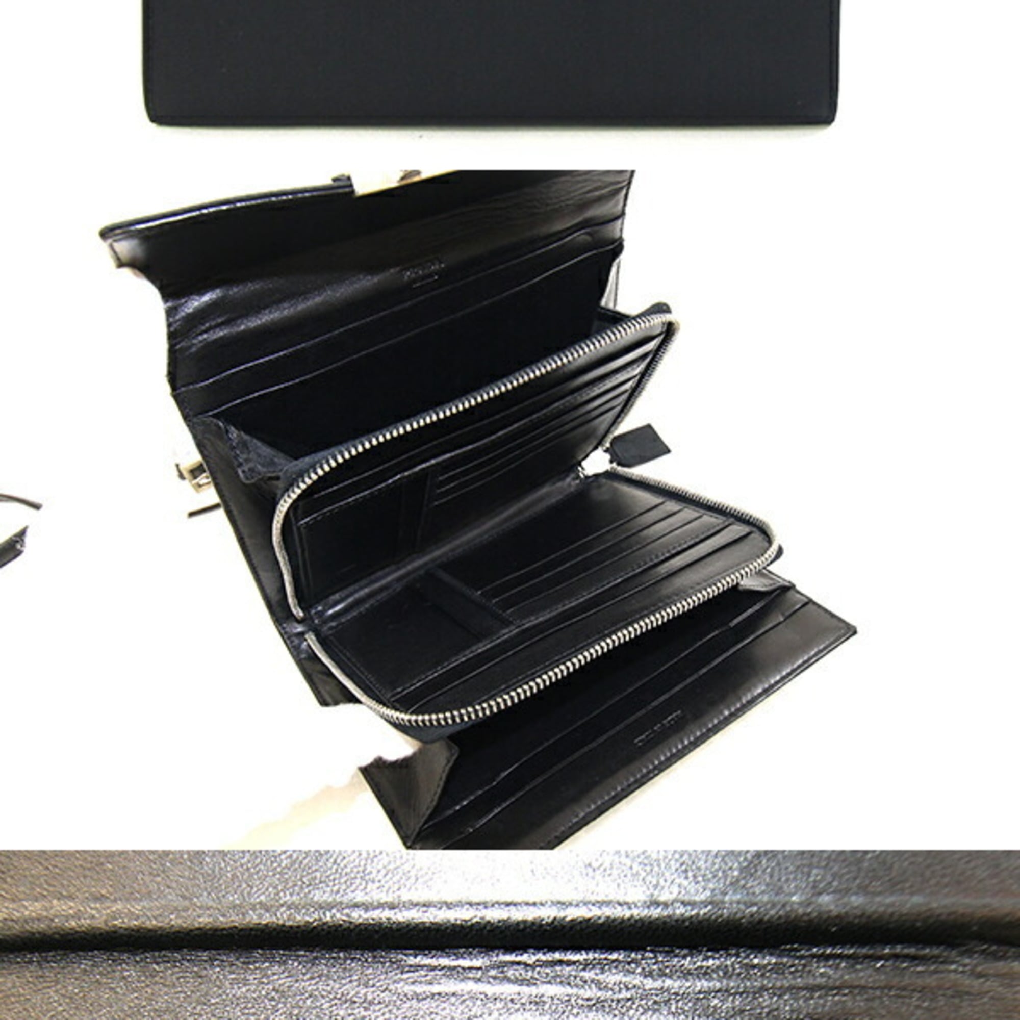 Prada Black Nylon Leather Pochette Shoulder Bag
