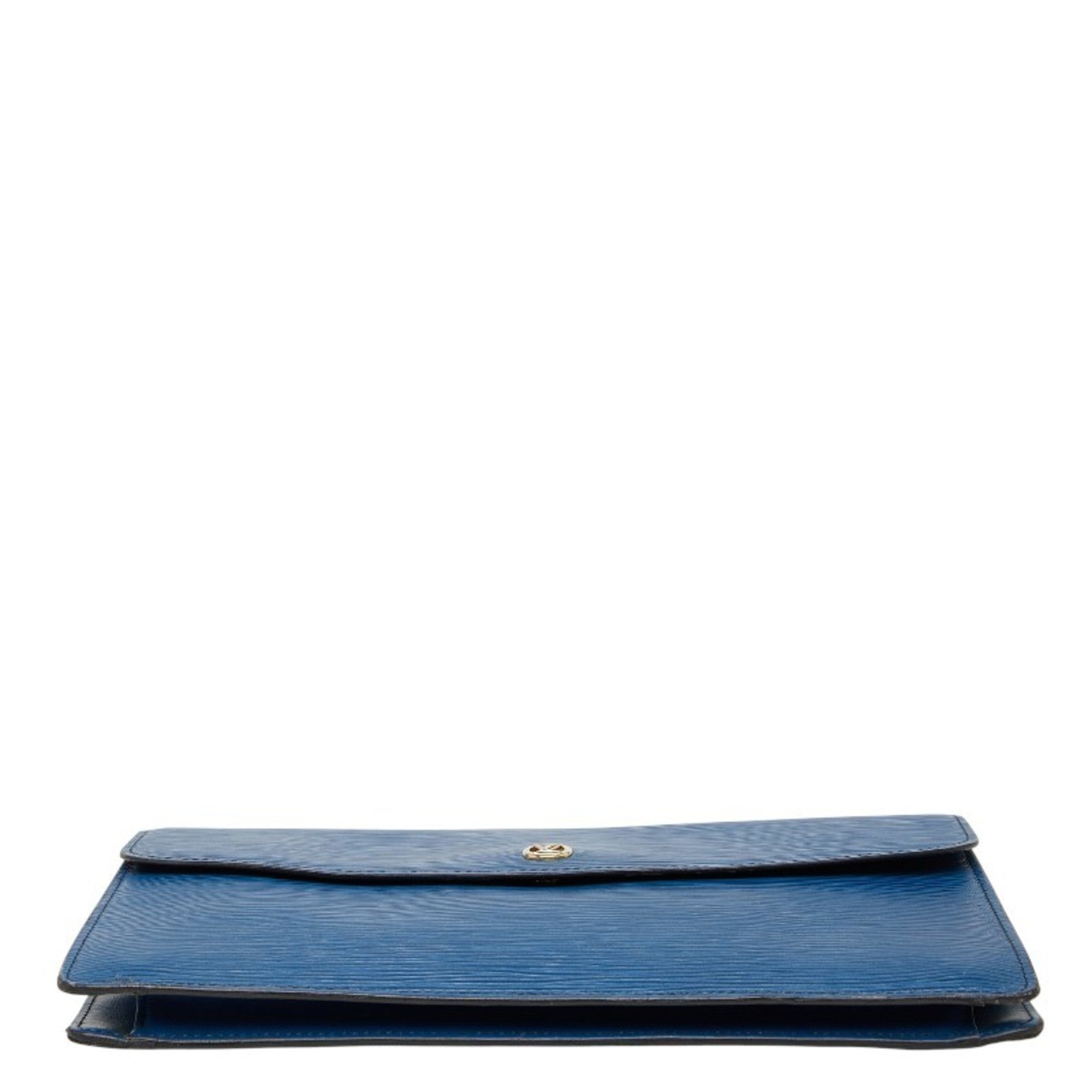 Louis Vuitton Epi Toledo Blue Leather Clutch Bag
