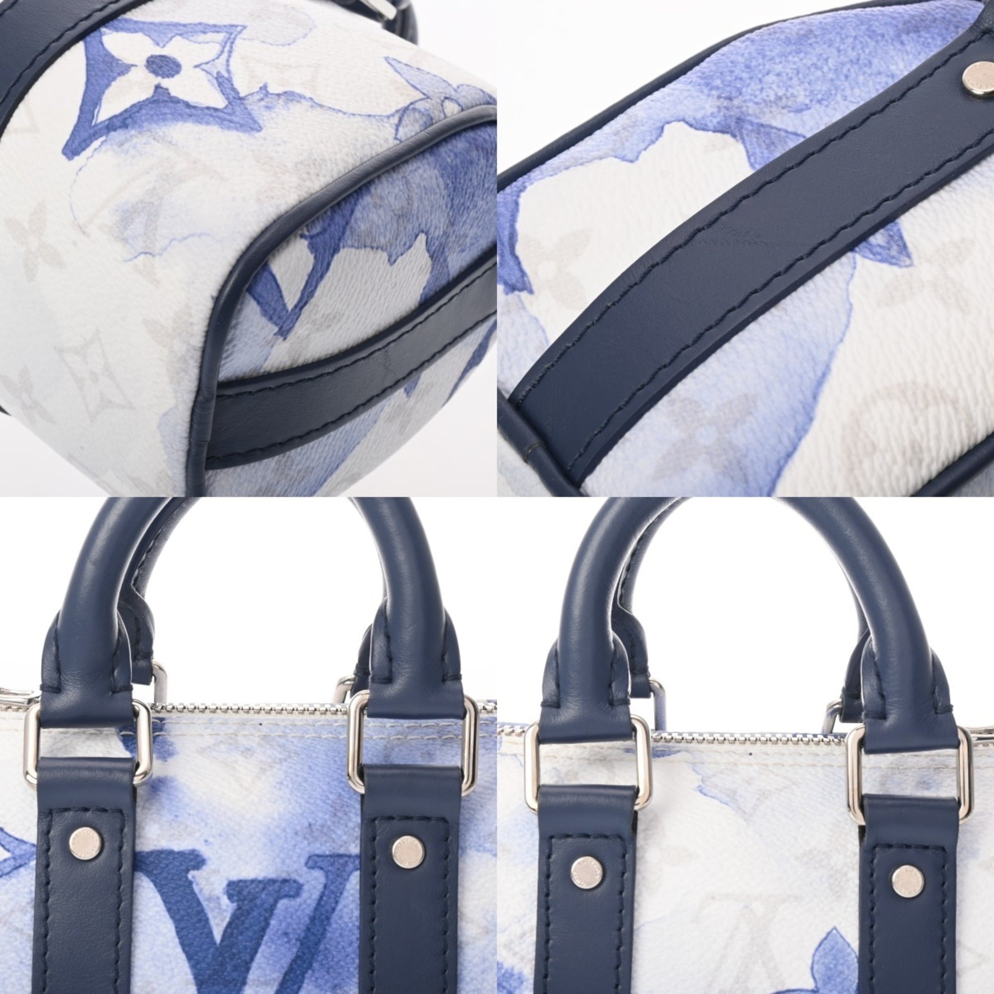 Louis Vuitton Blue White Monogram Canvas Handbag
