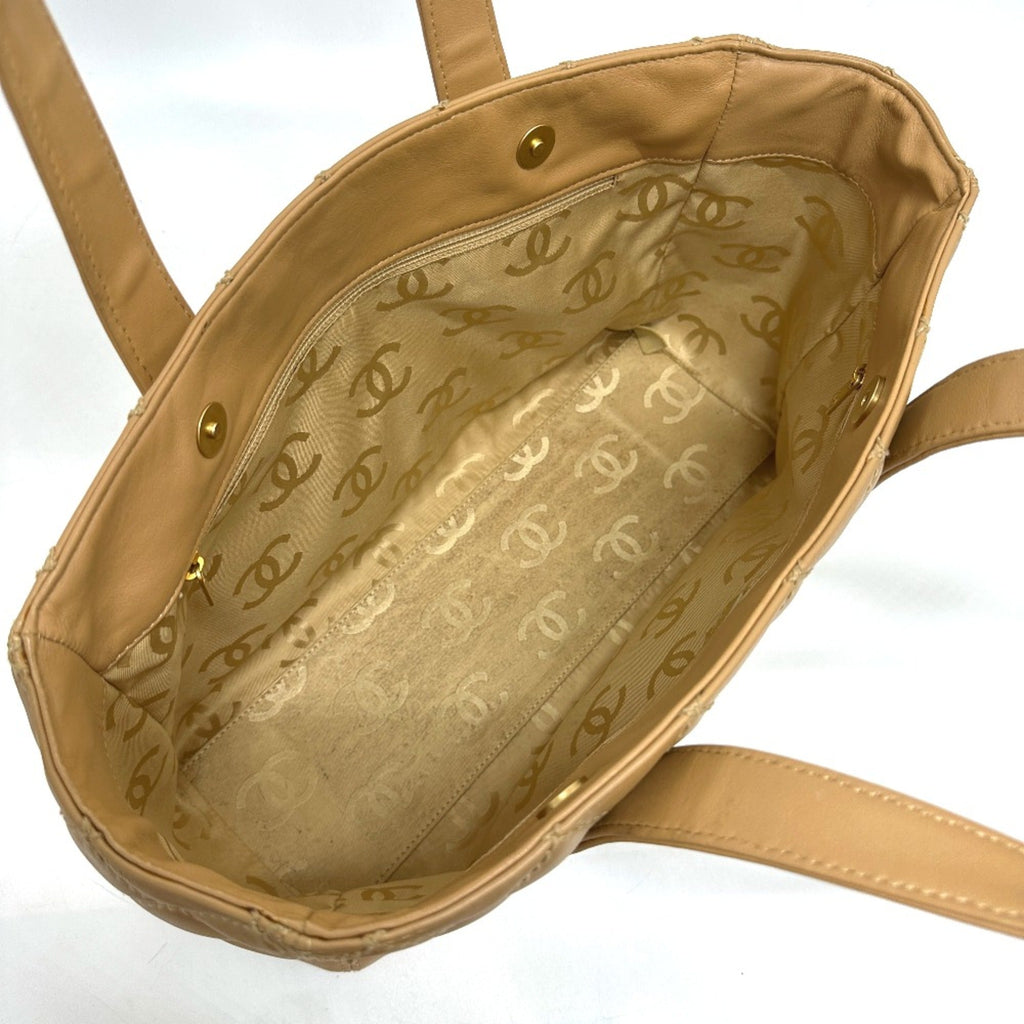 Chanel Beige Leather Tote Bag