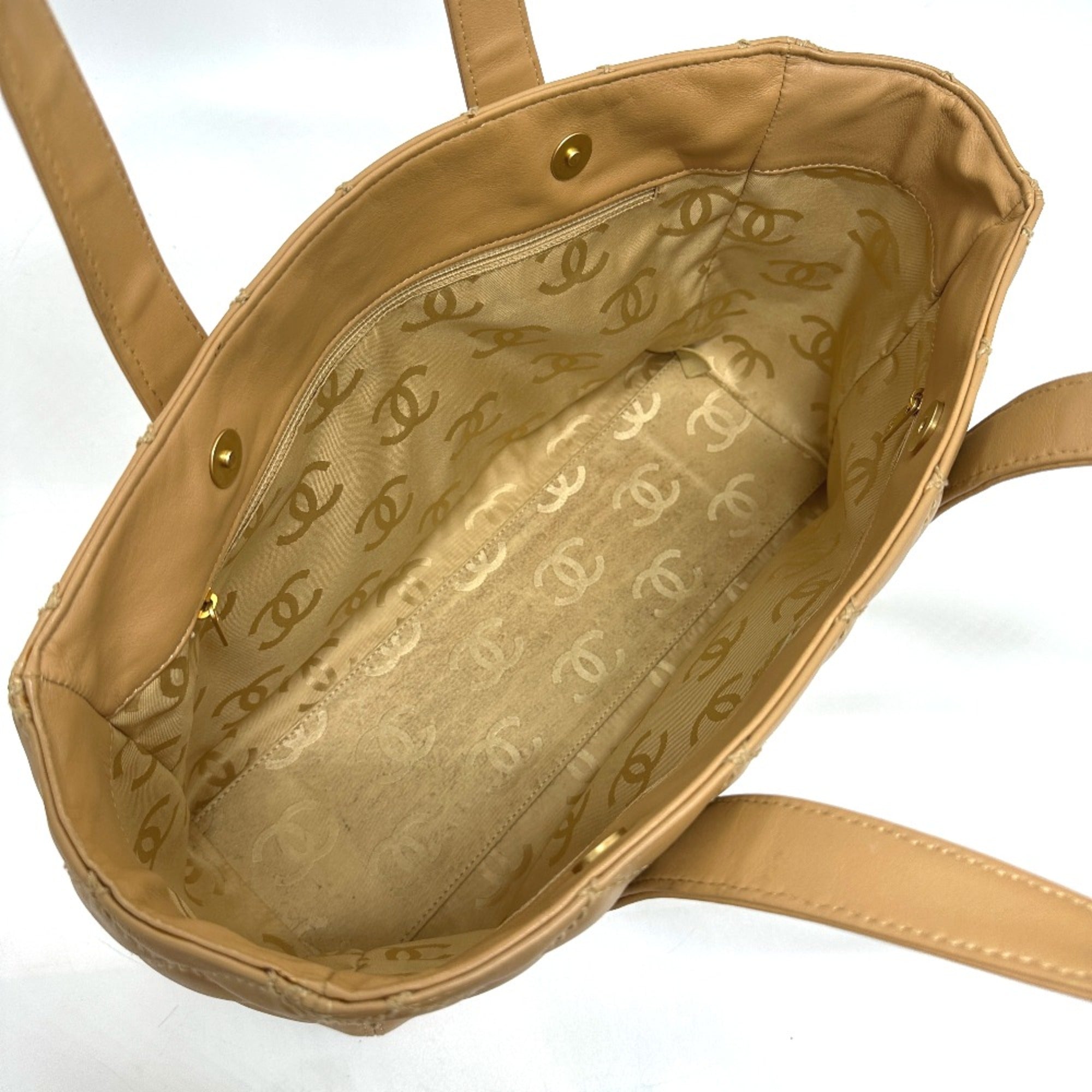 Chanel Beige Leather Tote Bag