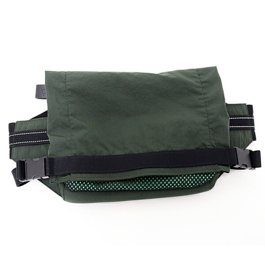 Bottega Veneta Green Khaki Nylon Polyester Leather Fanny Pack