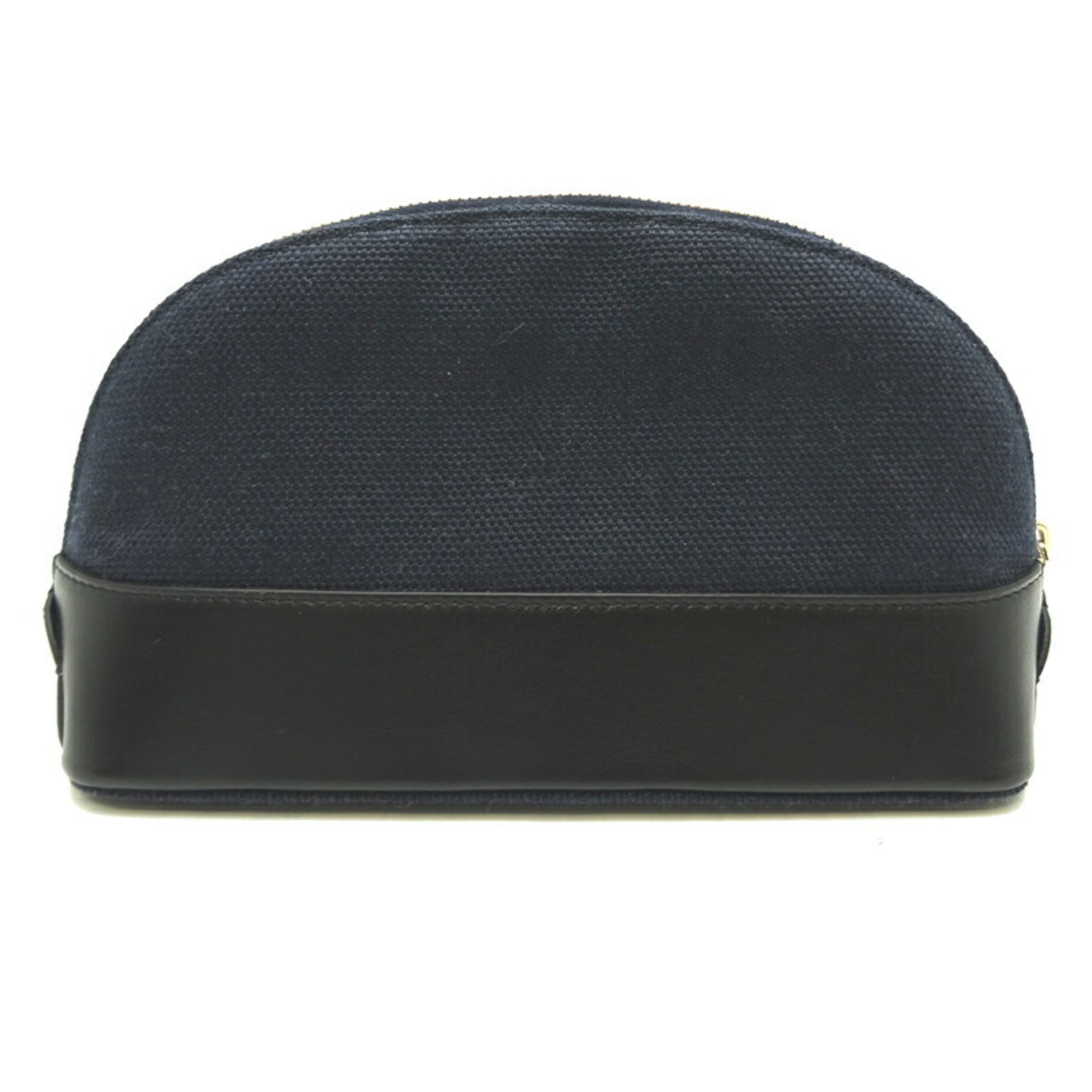 Chloé Black Navy Linen Leather Pouch Wash Bag (Pre-Owned)