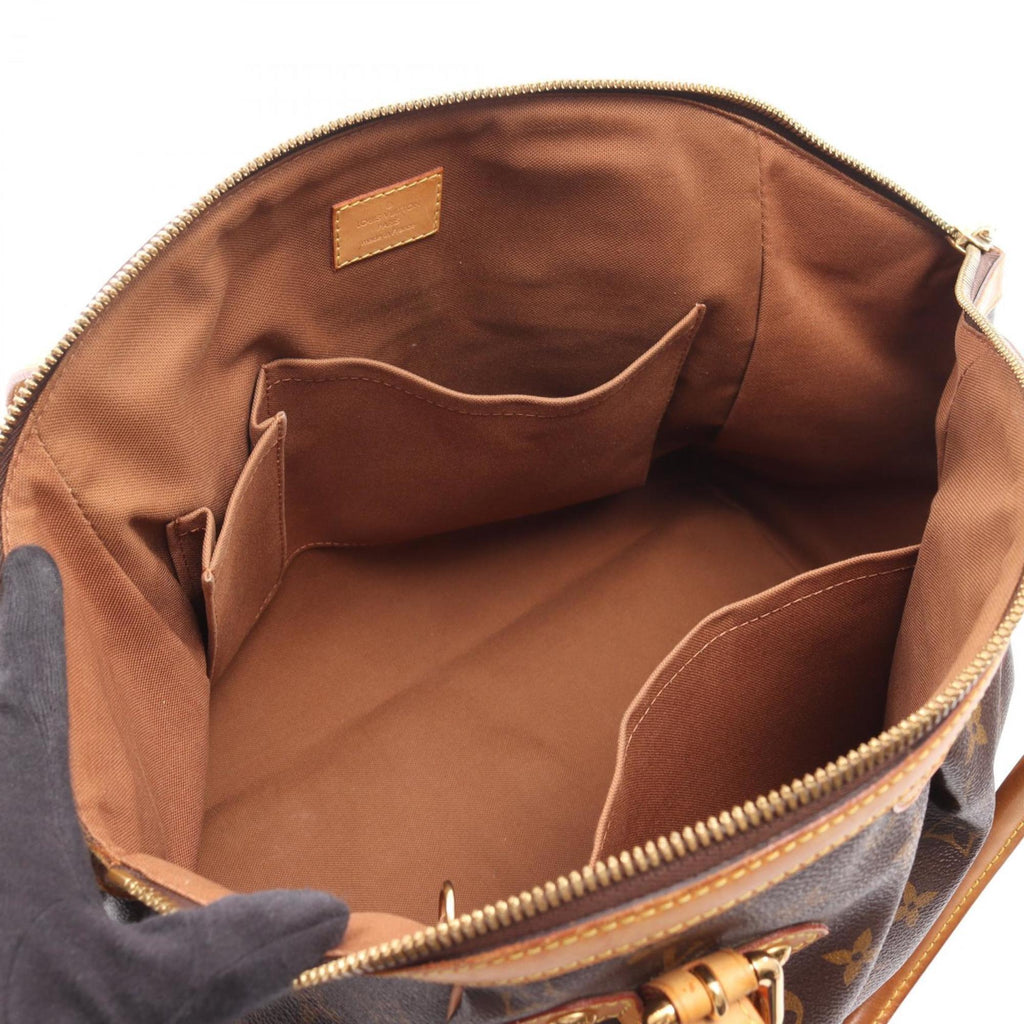 Louis Vuitton Brown Pvc Coated Canvas Leather Handbag