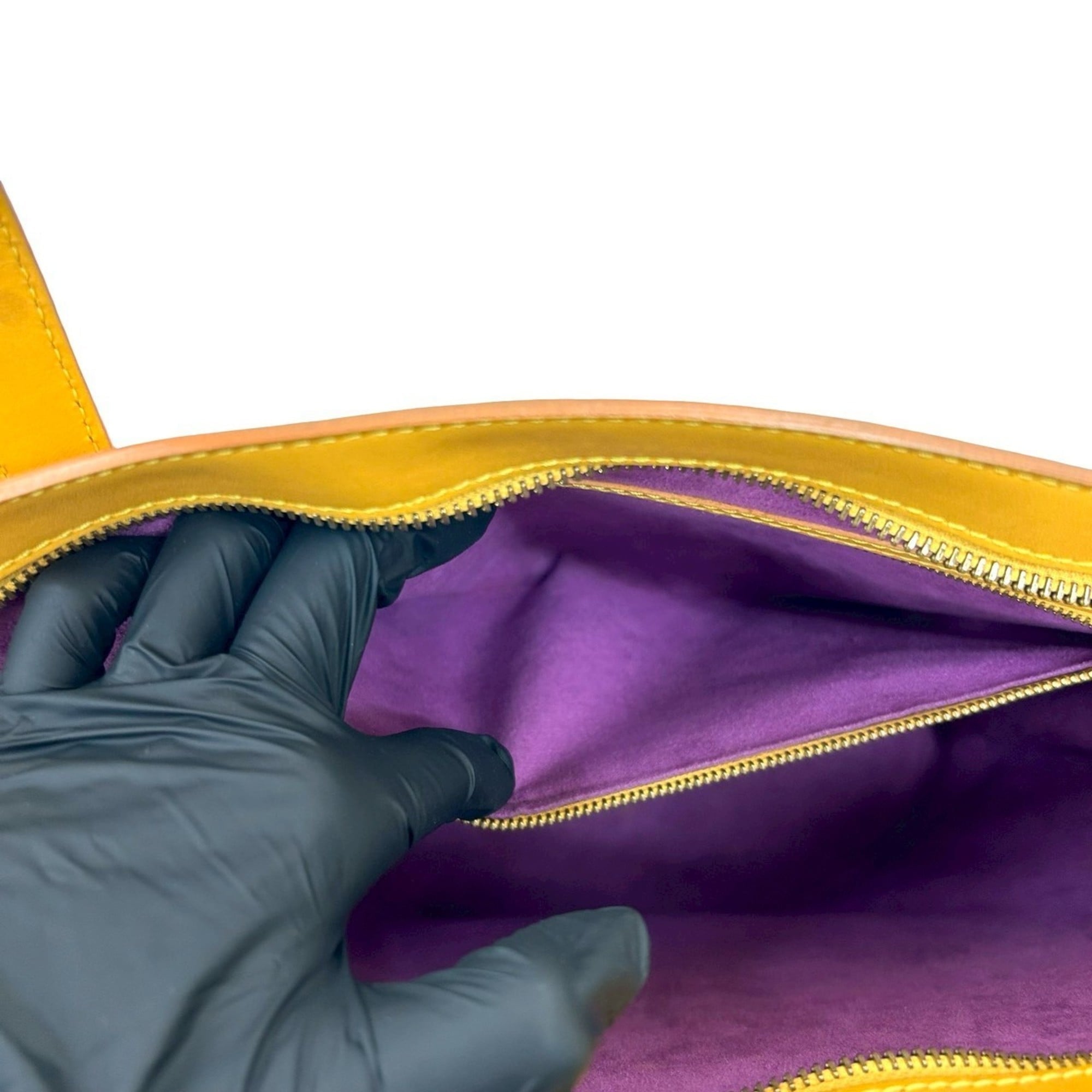 Louis Vuitton Yellow Leather Tote Bag