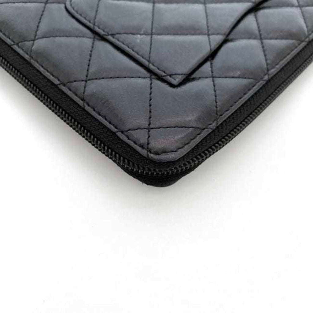 Chanel Black Leather Long Wallet (Bi-Fold)