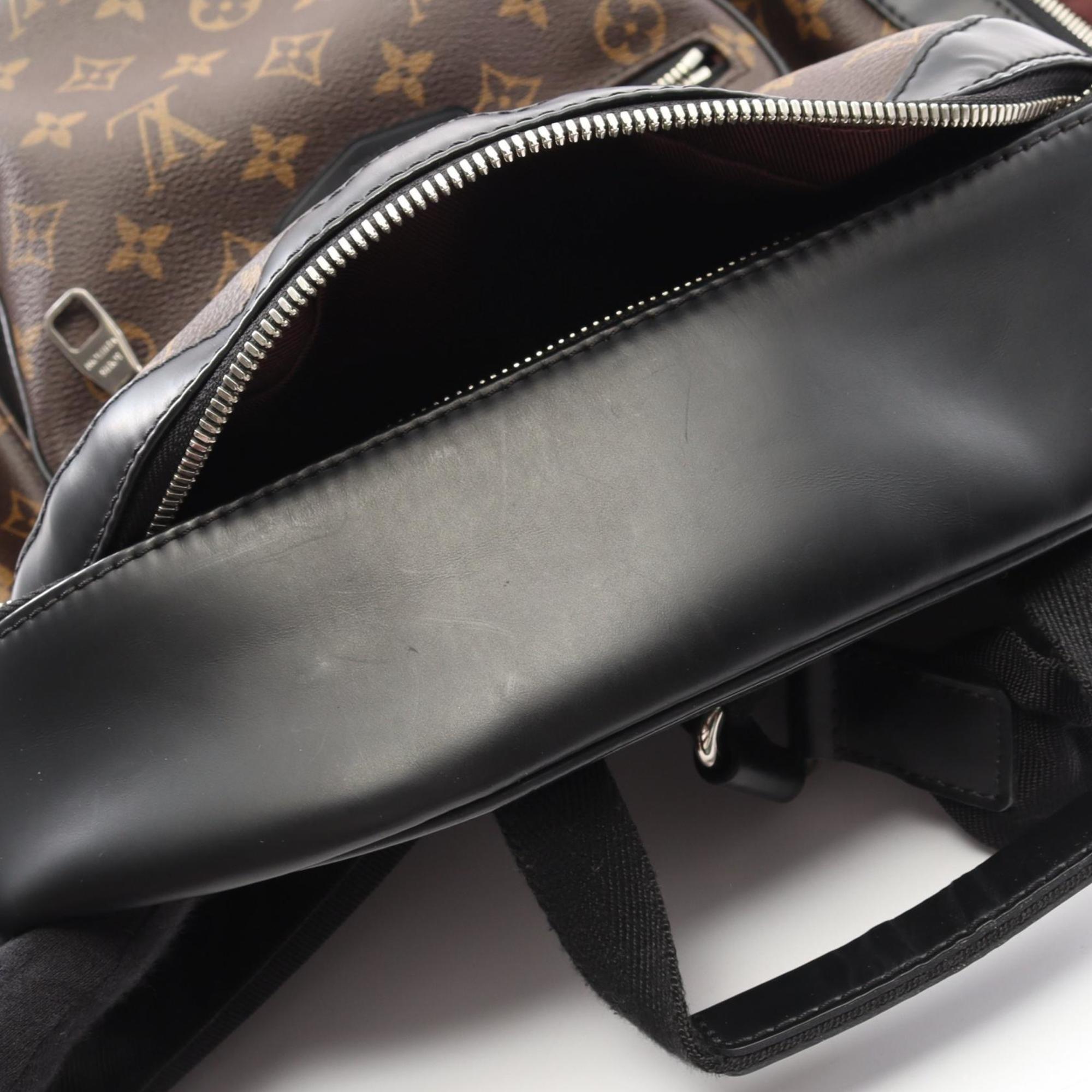 Louis Vuitton Black Brown Coated Canvas Monogram Pvc Leather Backpack