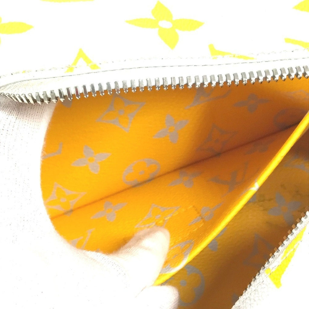 Louis Vuitton Gray Yellow Monogram Clutch Bag Pouch