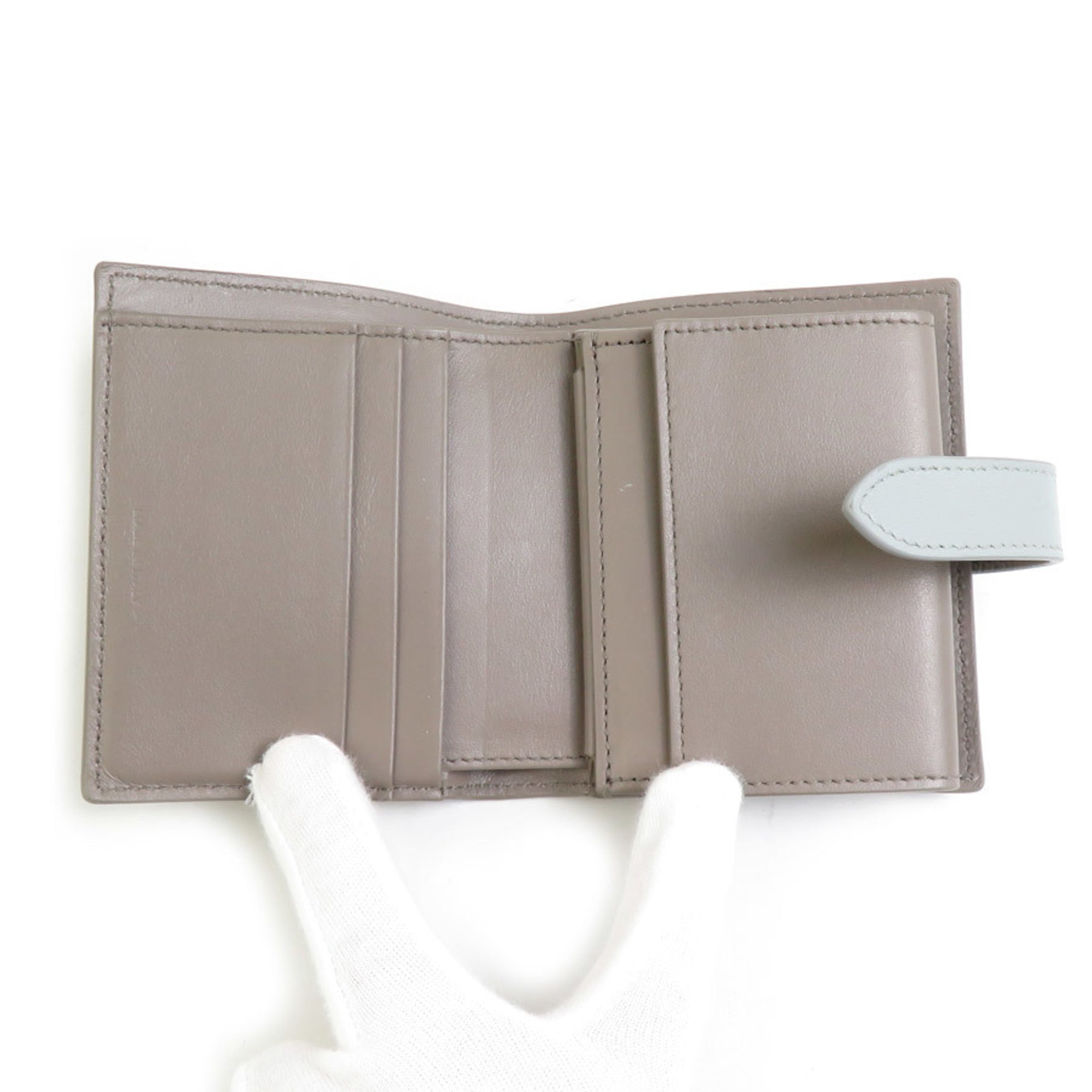 Celine Blue Gray Grayish Leather Wallet (Bi-Fold)