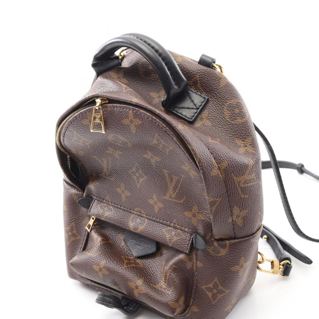 Louis Vuitton Black Brown Coated Canvas Leather Backpack