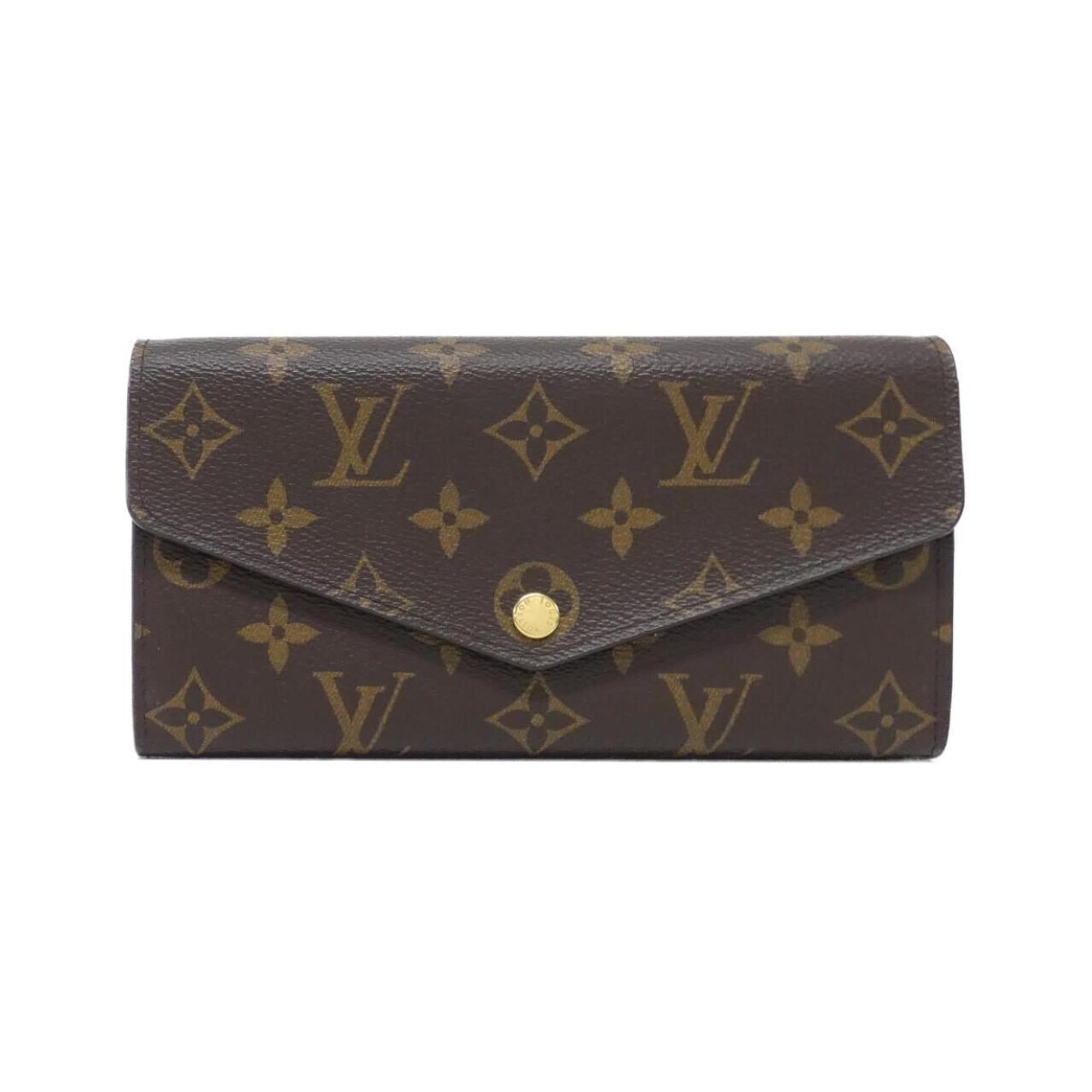 Louis Vuitton Monogram Fuchsia Marron Coated Canvas Long Wallet