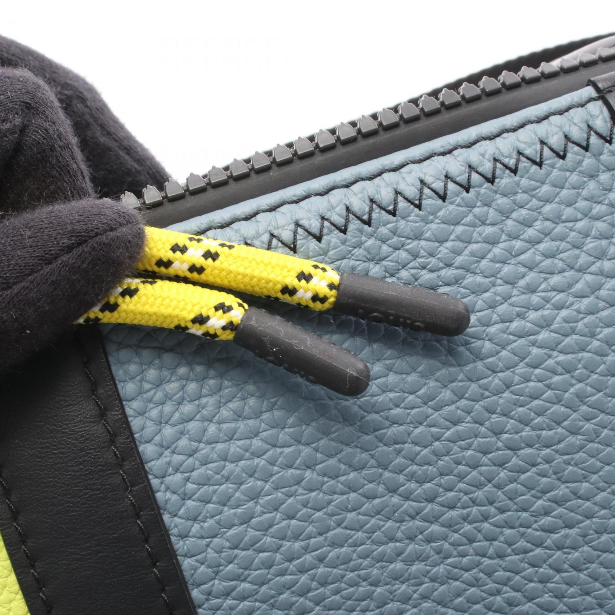 Louis Vuitton Blue Multi-Color Yellow Leather Shoulder Bag
