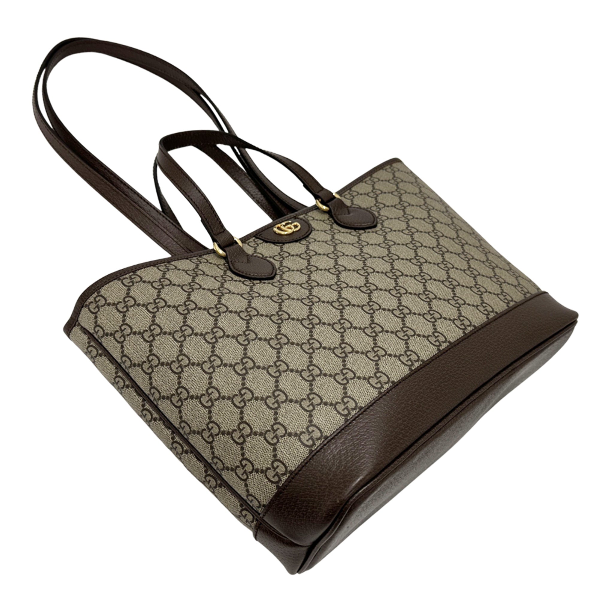 Gucci Brown Gg Supreme Canvas Handbag Tote Bag (Pre-Owned)