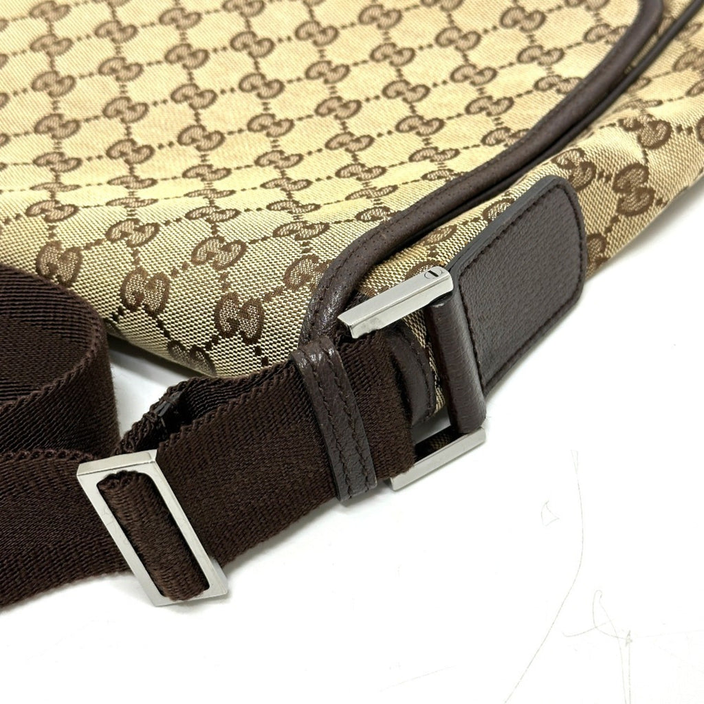 Gucci Gg Canvas Beige Gg Canvas Leather Handbag Shoulder Bag (Pre-Owned)