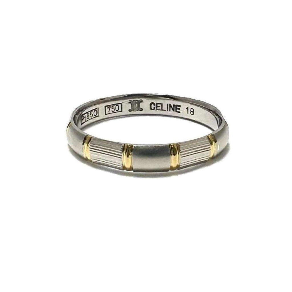 Celine Silver Yellow Gold (18K) Platinum Band Ring