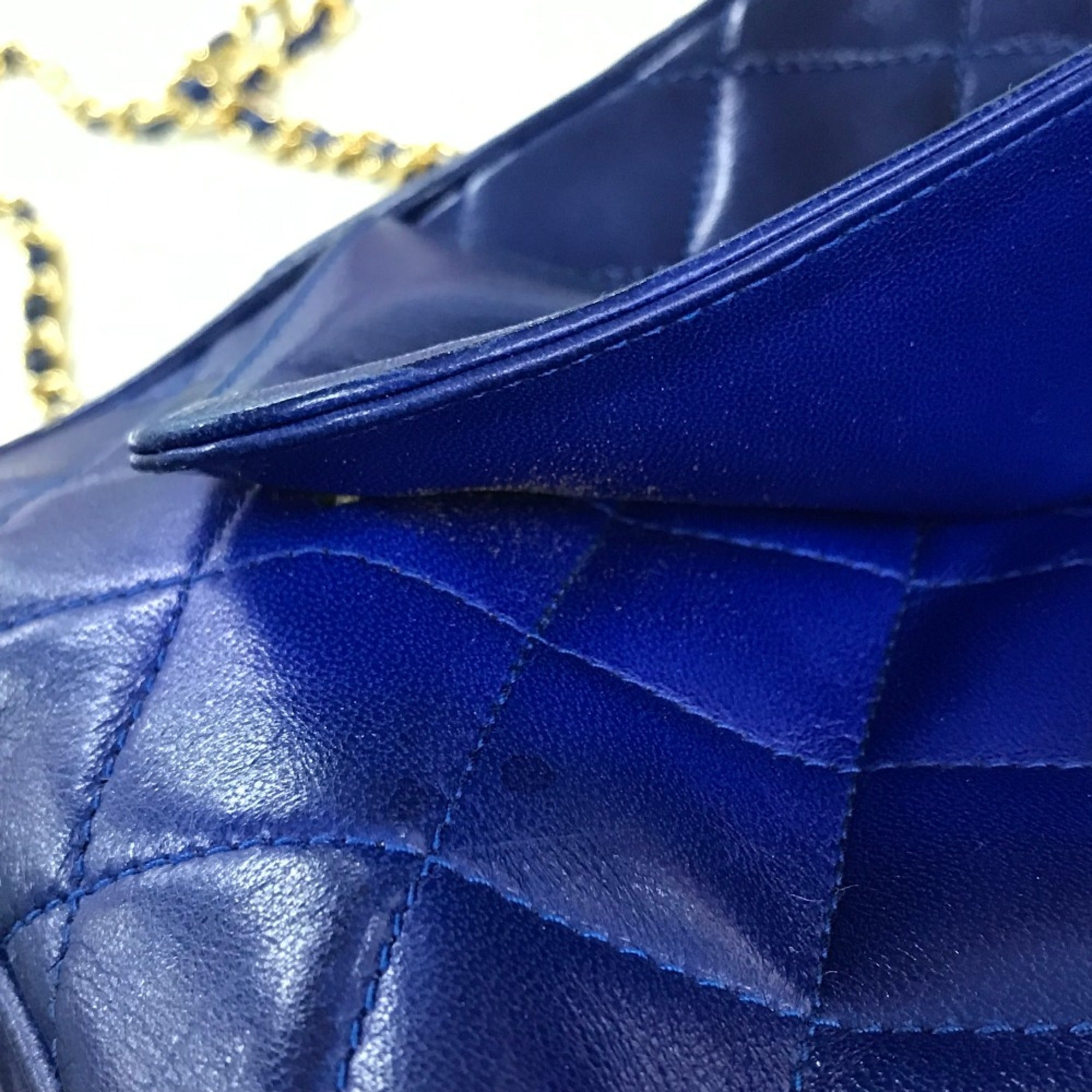 Chanel Blue Leather Shoulder Bag