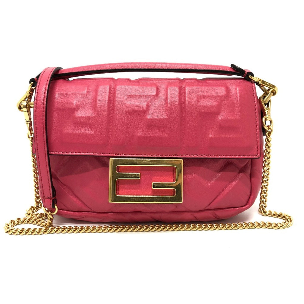 Fendi Pink Leather Shoulder Bag