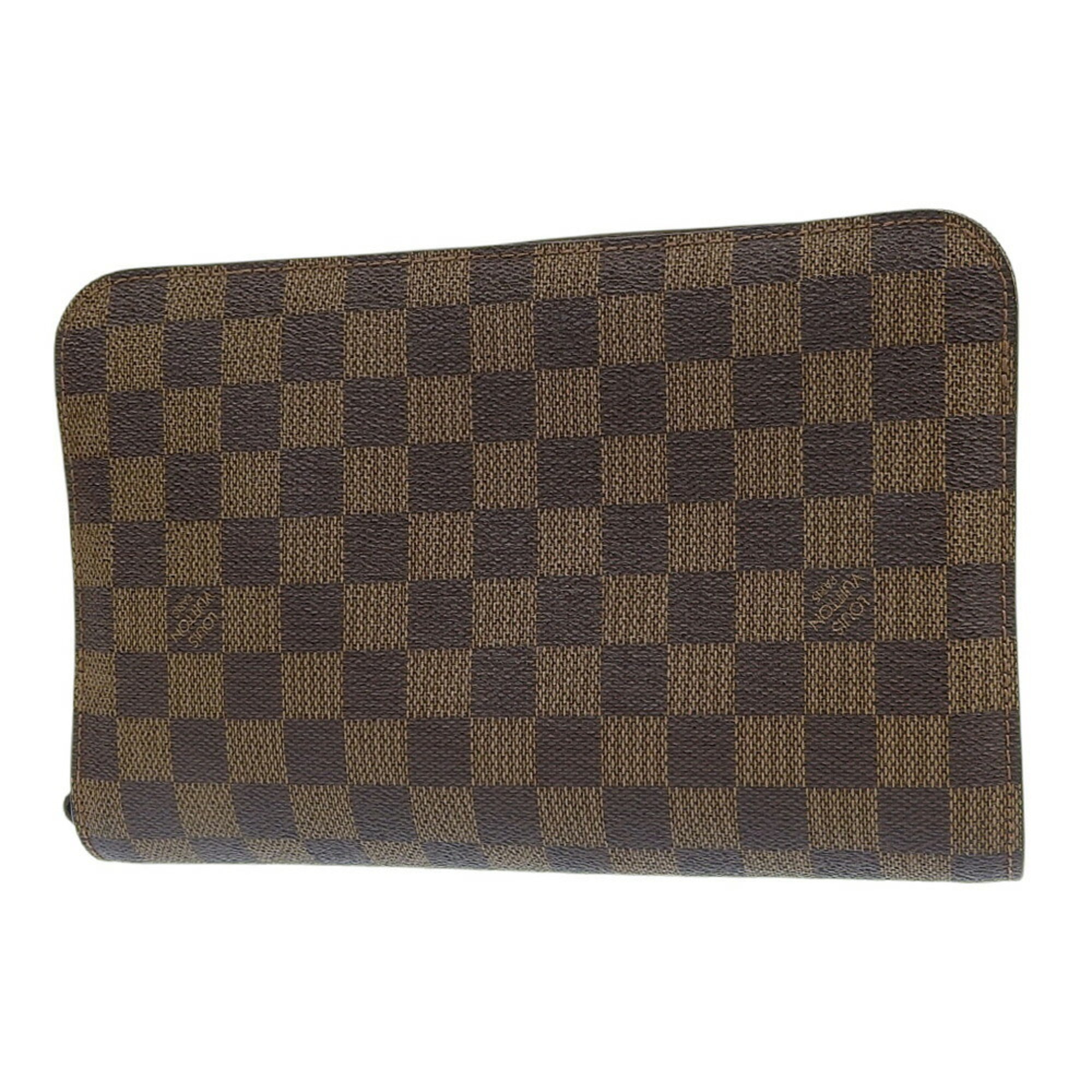 Louis Vuitton Damier Canvas Ebene Pvc Clutch Bag