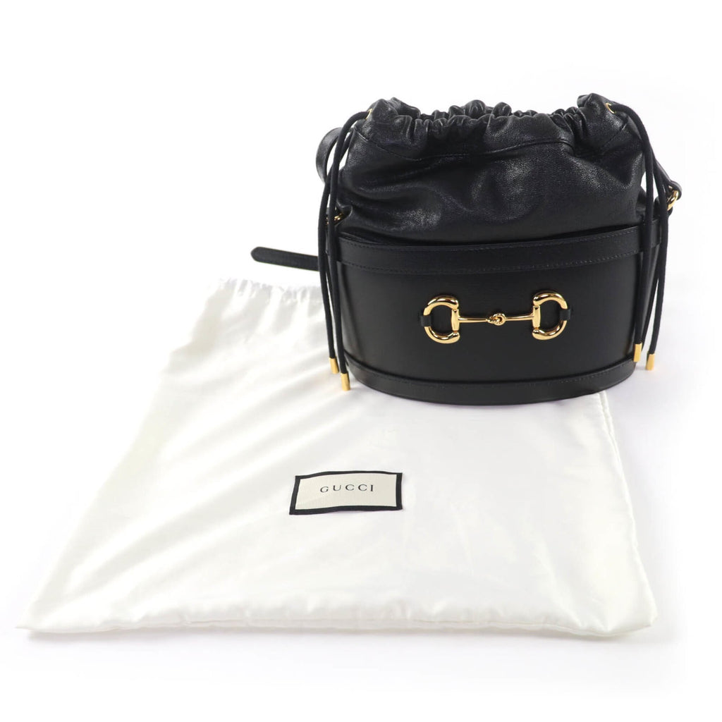 Gucci Horsebit Black Leather Shoulder Bag (Pre-Owned)