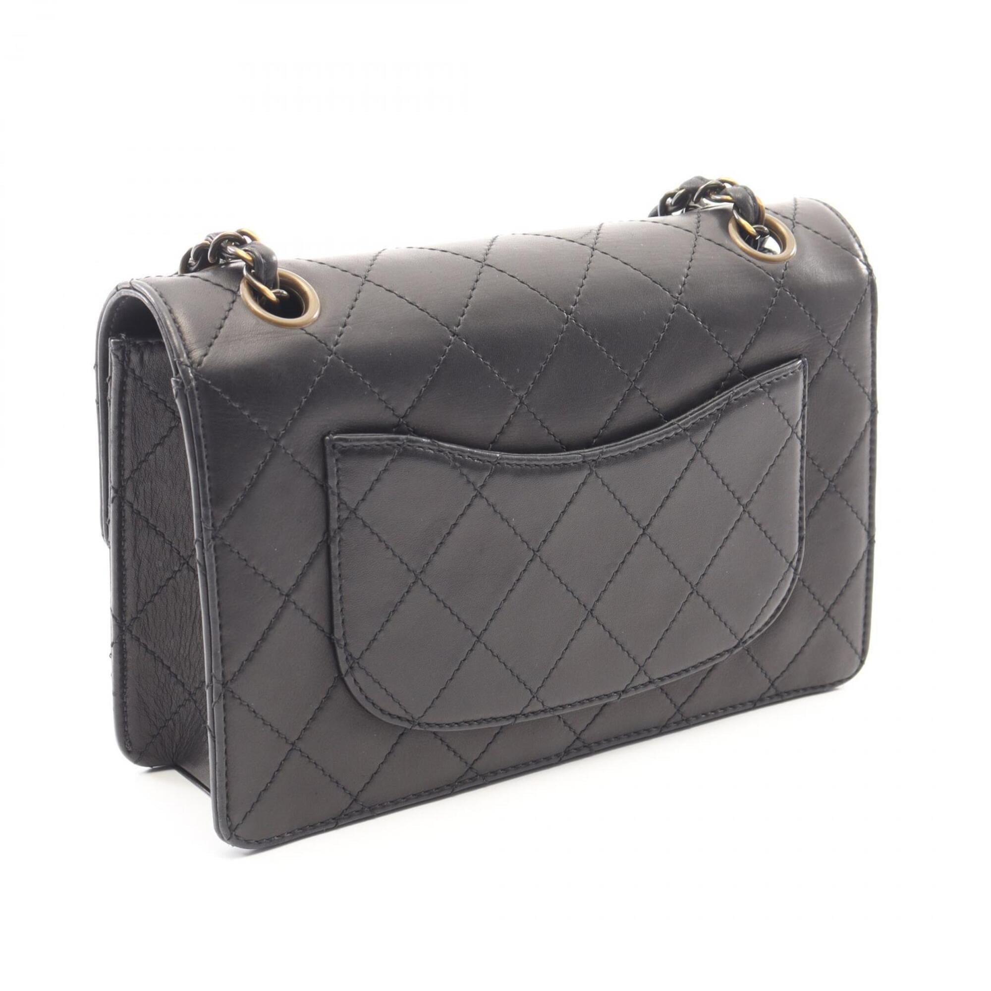 Chanel Black Leather Handbag Shoulder Bag
