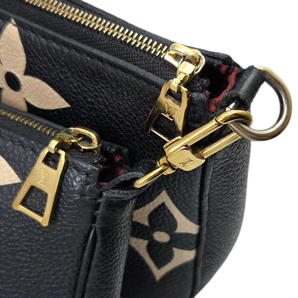 Louis Vuitton Beige Black Monogram Empreinte Pochette Shoulder Bag