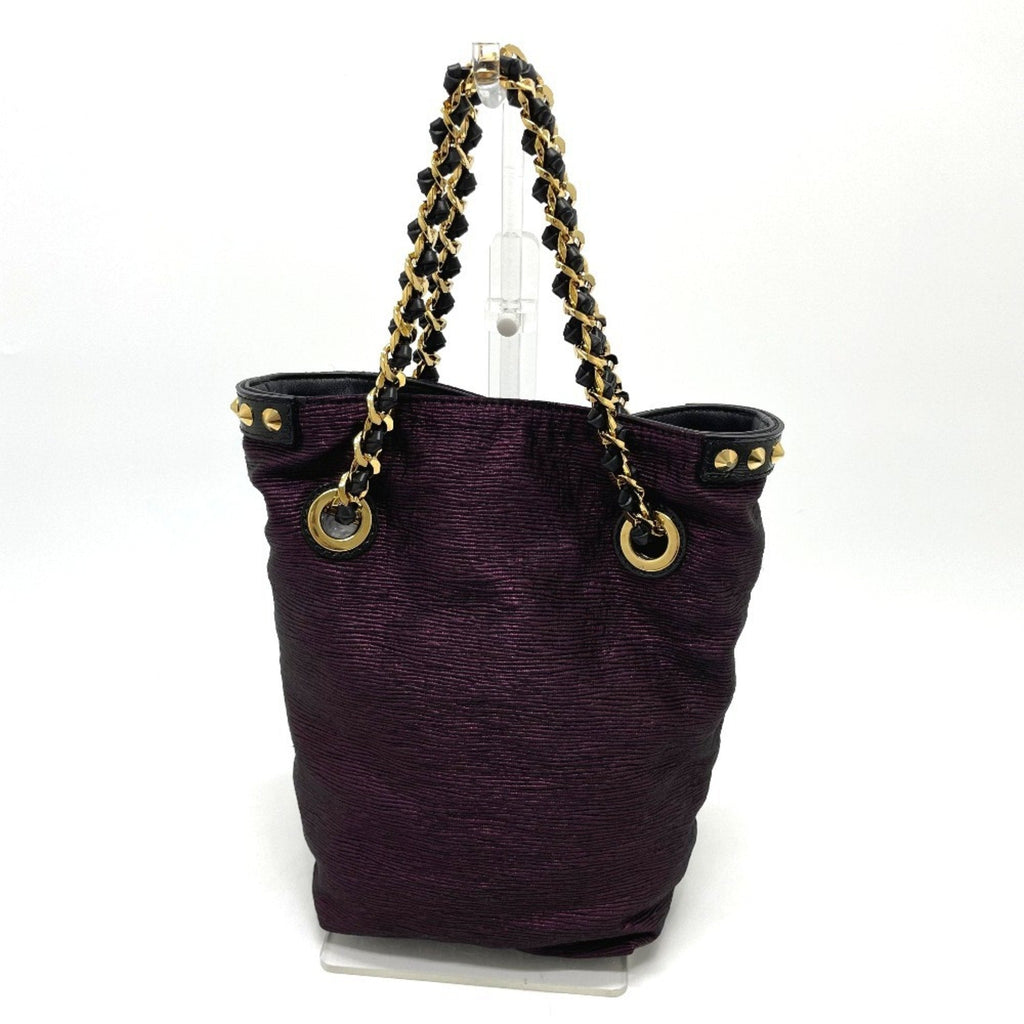 Louis Vuitton Black Purple Canvas Leather Handbag Tote Bag