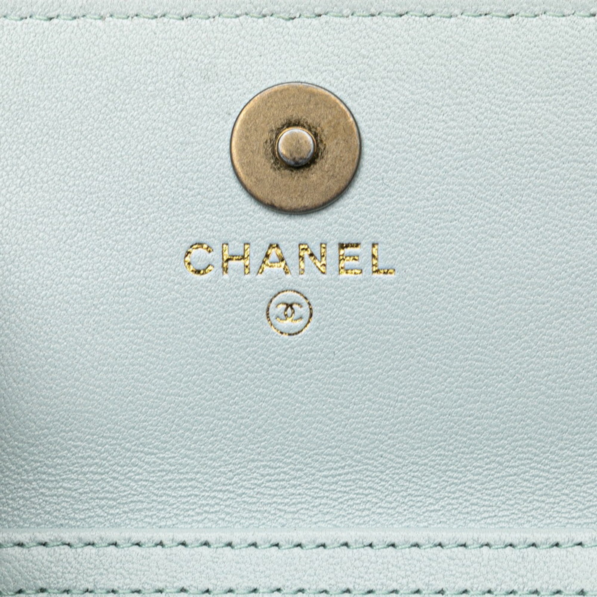 Chanel Light Blue Leather Shoulder Bag