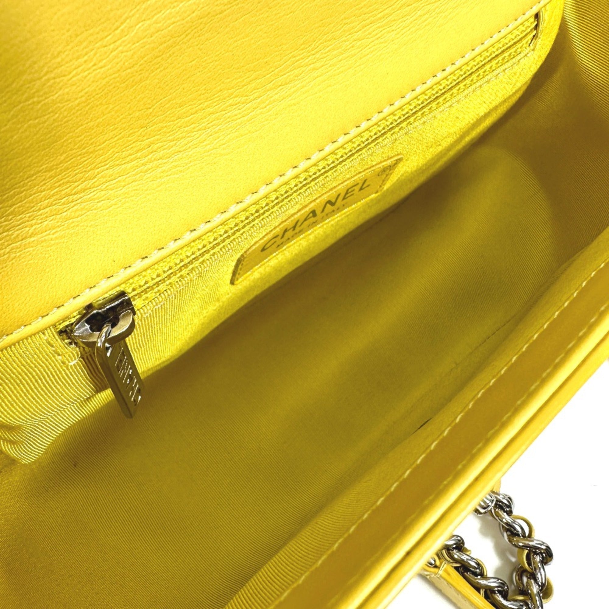 Chanel Yellow Leather Shoulder Bag