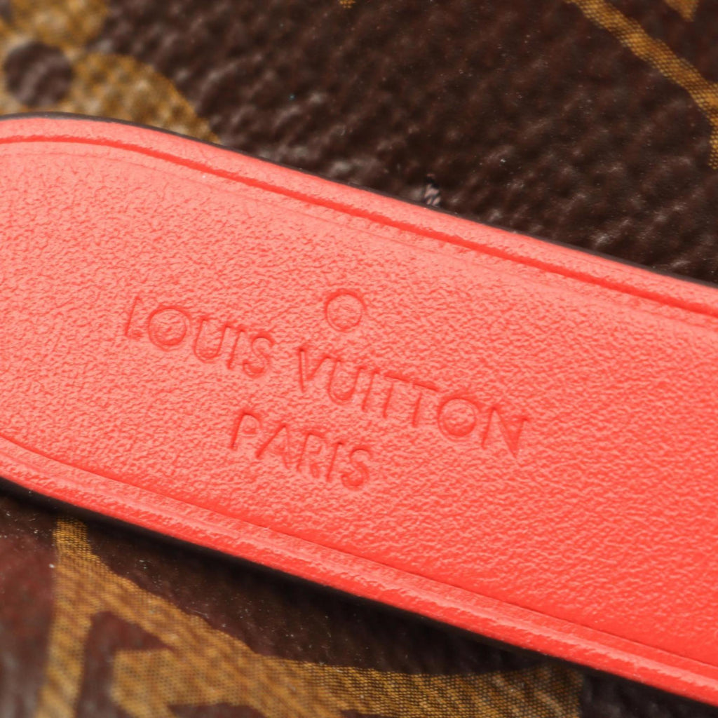 Louis Vuitton Brown Coquelicots Monogram Red Color Coated Canvas Leather Handbag Shoulder Bag